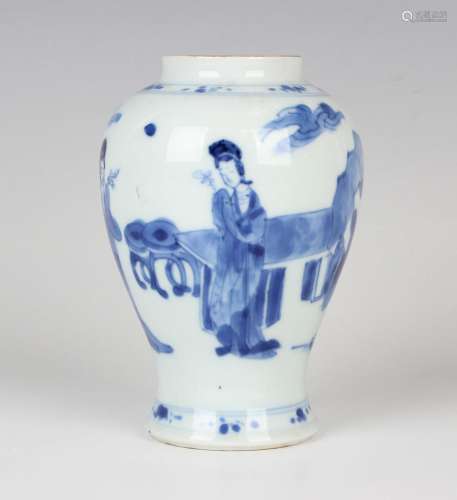 A Chinese blue and white porcelain vase