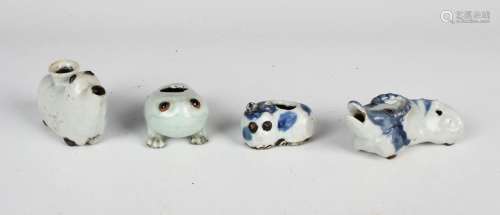 A group of four Chinese porcelain zoomorphic water droppers