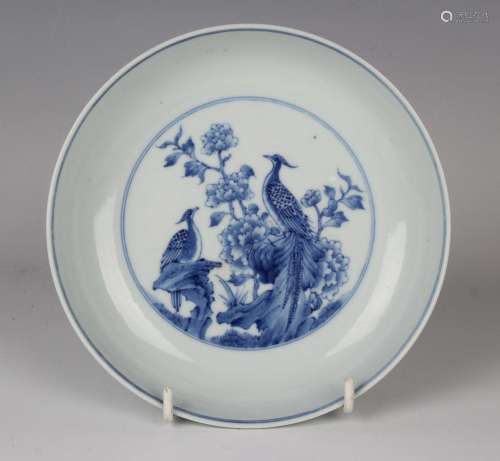A Chinese blue and white celadon