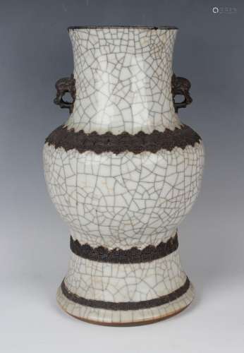 A Chinese crackle glazed porcelain vase
