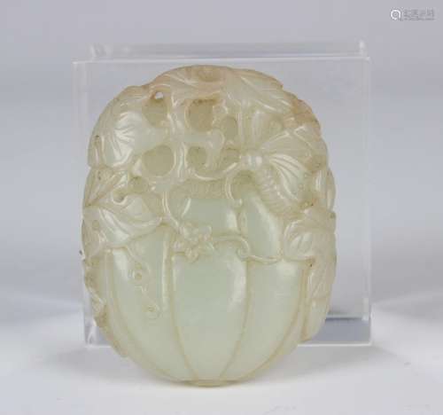 A Chinese pale celadon jade pendant