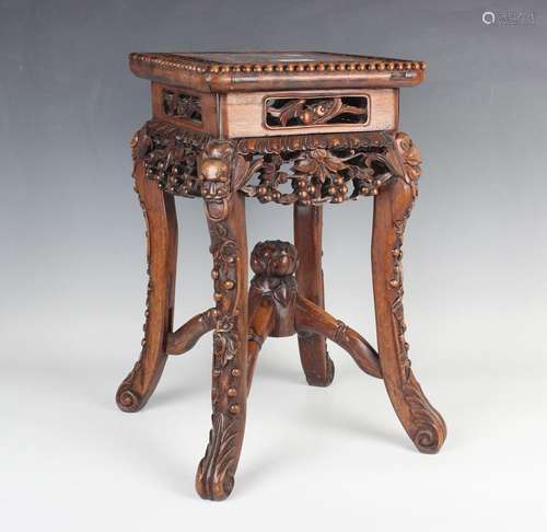 A Chinese hardwood jardinière stand