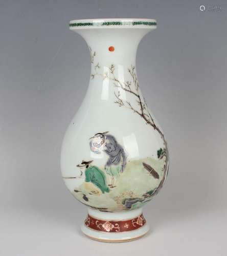 A Chinese famille verte porcelain vase