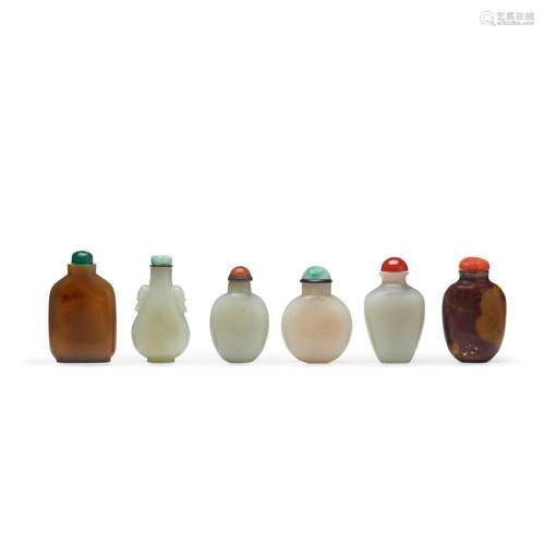 A GROUP OF SIX SNUFF BOTTLES  Late 19th-20th century