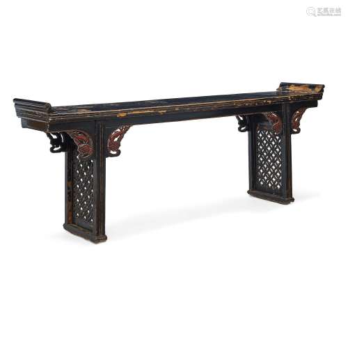 A LACQUERED YUMU ALTAR TABLE  19th century