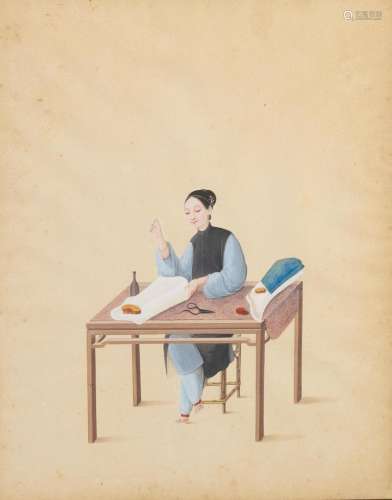 ANONYMOUS (LATE QING DYNASTY) Six Chinese Export Paintings