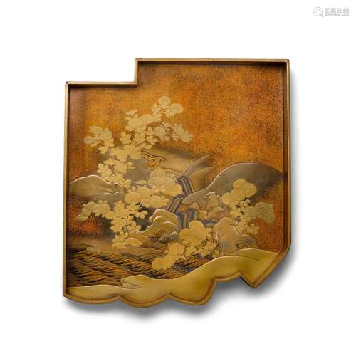 A GOLD-LACQUER TRAY Edo period (1615-1868) or Meiji era (186...