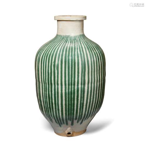 A LARGE SHIGARAKI WARE STORAGE VESSEL, TSUBO Meiji era (1615...