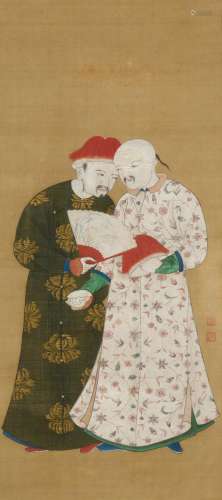 MATSUKAWA HANZAN (1818-1882) Two Chinese Gentlemen Conversin...