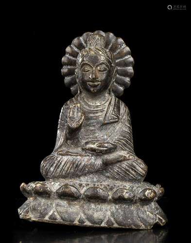 A BRONZE BUDDHA
Gandhara style, early 20th  century