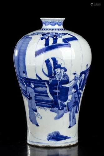 A 'BLUE AND WHITE' PORCELAIN BALUSTER VASE, MEIPING
China, 2...