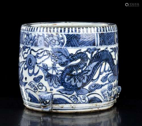 A 'BLUE AND WHITE' PORCELAIN INCENSE BURNER
China, 20th cent...