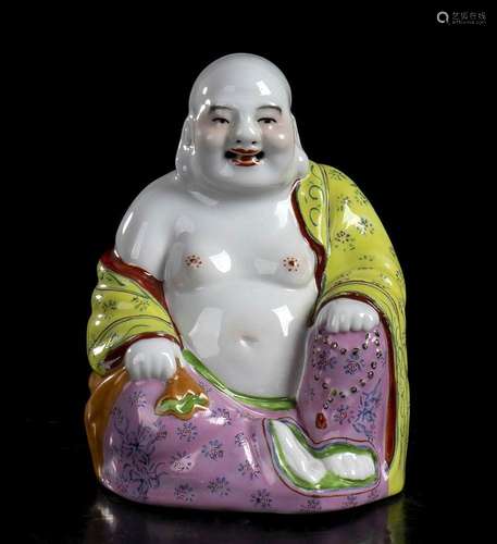 A POLYCHROME PORCELAIN BUDAI  
China, 20th century