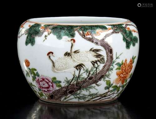 A LARGE ENAMELLED PORCELAIN BOWL
China, 20th century