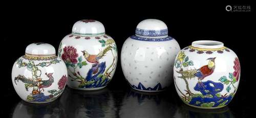 FOUR PORCELAIN VASES
China, 20th century