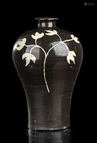 A WHITE SLIP AND BROWN GLAZED CERAMIC VASE, MAEBYONG
Korea, ...