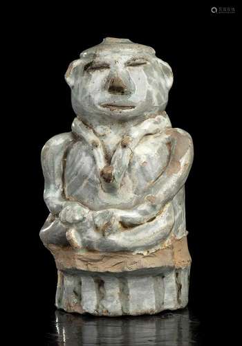 A GLAZED PORCELAIN ANTHROPOMORPHIC FIGURE  
Korea, Joseon pe...