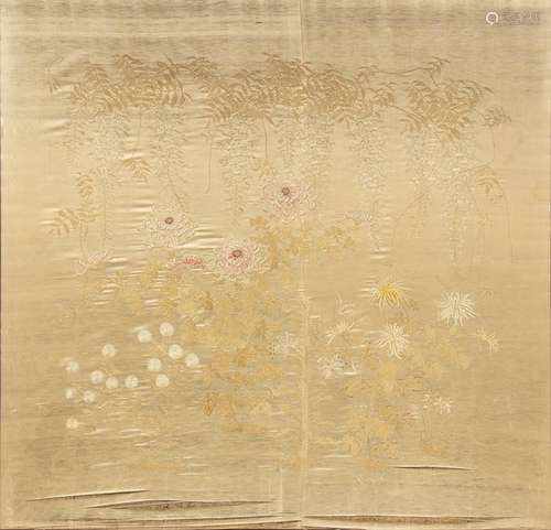 A LARGE EMBROIDERED SILK PANEL
Japan, Meiji period