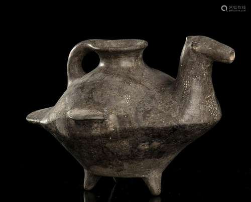 A BLACK STONEWARE ZOOMORPHIC EWER
Iran