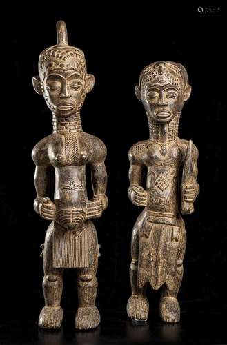 A PAIR OF WOOD FIGURES
Ivory Coast, Baule