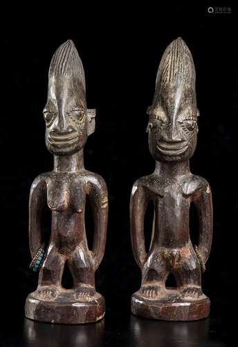 A PAIR OF WOOD 'IBEJI'
Nigeria, Yoruba