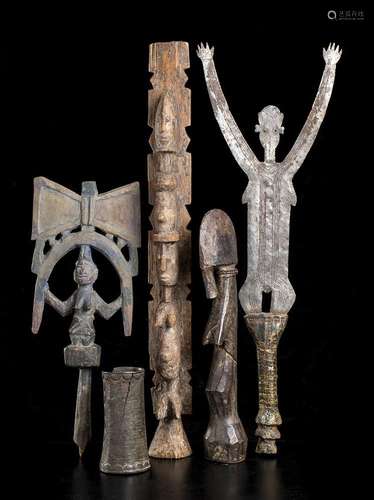 FOUR WOOD AND METAL ITEMS
Africa