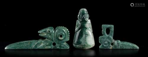 THREE GREEN STONE ITEMS
Pre-columbian style