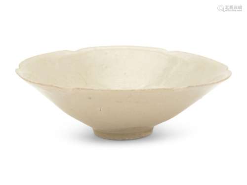 A Chinese Pale Celadon Glazed Porcelain 'Combed' Bowl