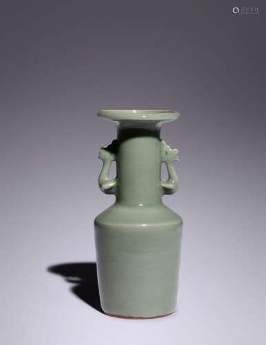 A Chinese Longquan Celadon Glazed Porcelain Mallet Vase