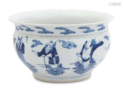 A Chinese Blue and White Porcelain Censer