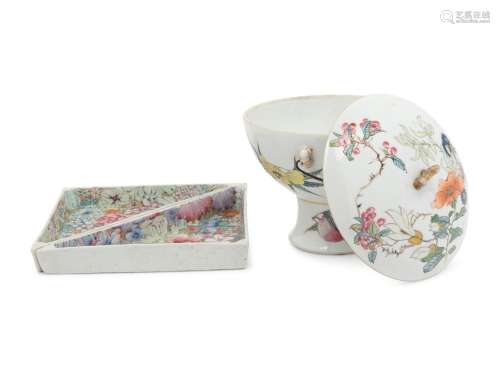 Two Chinese Famille Rose Porcelain Wares