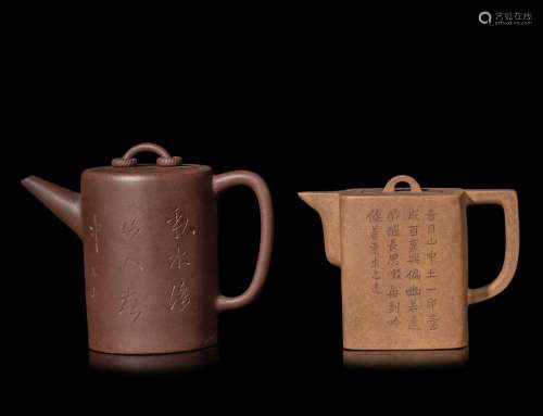 Two Chinese Yixing Zisha Pottery Teapots