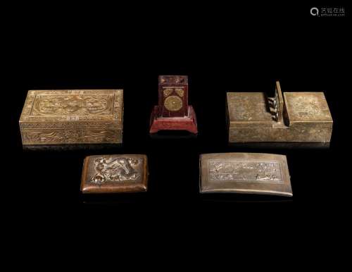 Five Chinese Metal Scholar's Objects