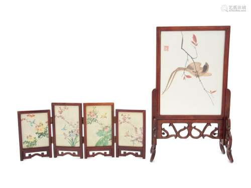 Two Chinese Silk Screens