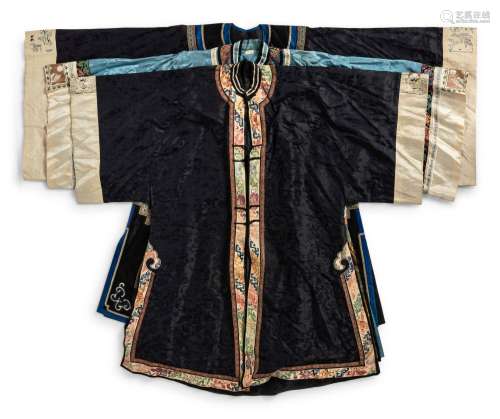 Three Chinese Embroidered Silk Lady's Jackets