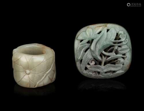 Two Chinese Celadon Jade Articles