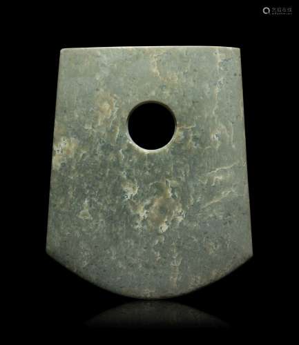 A Chinese Archaistic Style Celadon Jade Axe