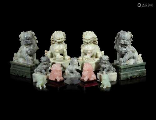 11 Chinese Figures of Seated Fu- Lions
