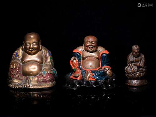 Three Chinese Figures of Laughing Buddha