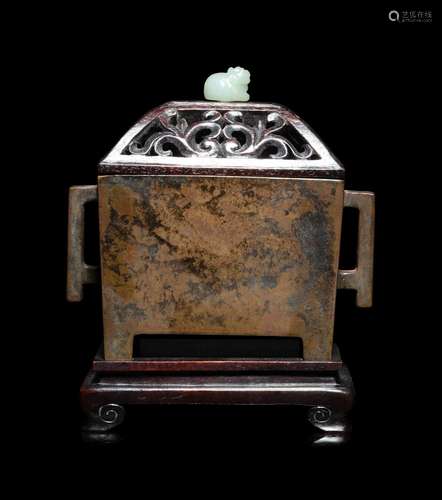 A Chinese Bronze Rectangular Censer