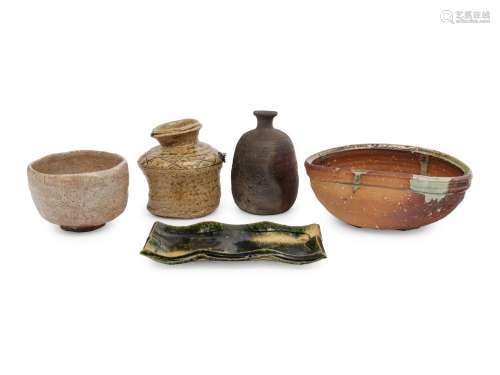 Five Japanese Pottery Vessels