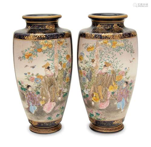 A Pair of Japanese Satsuma Vases