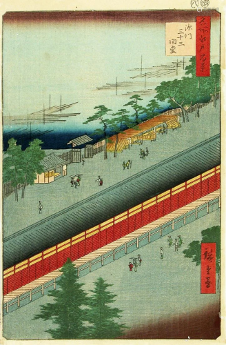 Utagawa HIROSHIGE I (1797-1858): Hall of Thirty-three Bays, ...