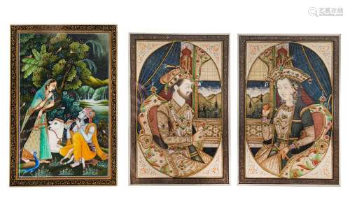 Three Indian Miniature Paintings