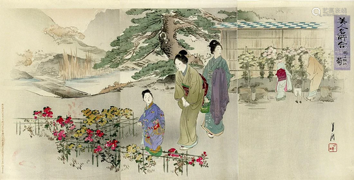 Ogata GEKKO (1859-1920): Chrysanthemum at Kiku