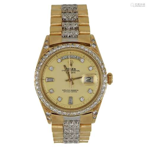 ROLEX orologio in oro giallo e diamanti, modello