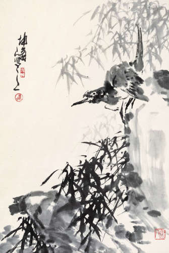卢坤峰  花鸟 设色纸本 立轴