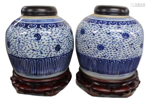Mid-Qing,Chinese Blue and White Porcelain Jar