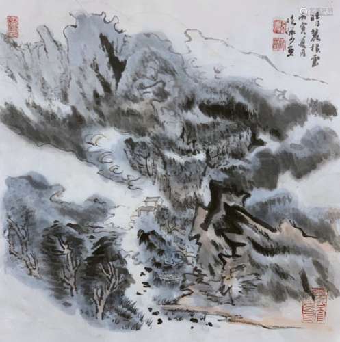 Chinese Ink Color Painting w Signature&Seal