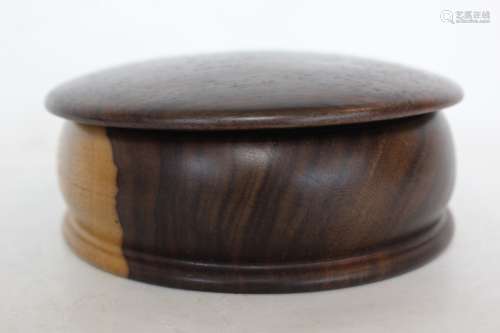 Chinese Huanghuali Wood Round Cover Box